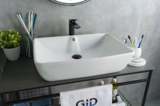 Раковина Gid N9121 51123 накладная белая 59x42x15.5